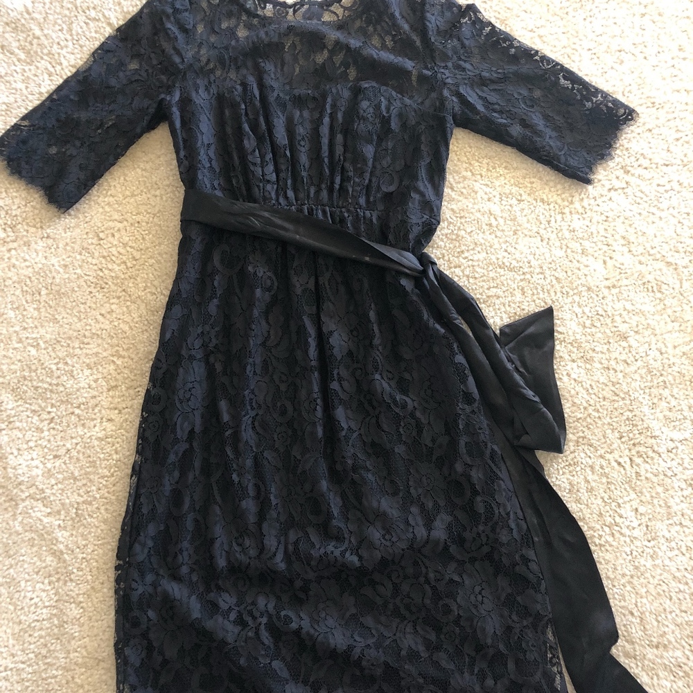Luxury Black Lace Maternity Cocktail Dress
